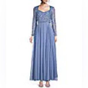 JKARA Parisian blue beaded gown